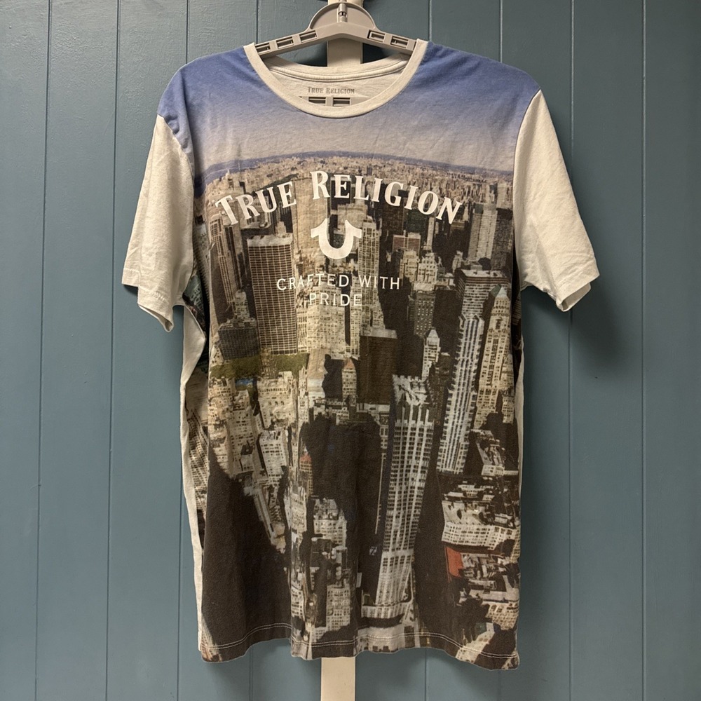 Vintage true‎ religion graphic tee T shirt City street size XL Tshirt